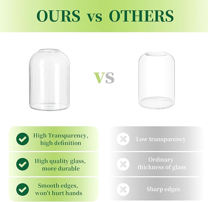 Hewory Glass Bud Vases for Centerpieces: Set of 24 Blown Clear Small Vase Bulk, Mini Cute Flower Vase for Floral Arrangement, Modern Decorations for Wedding Party Event Table Decor, 3.7"(H)×2.75"(D)