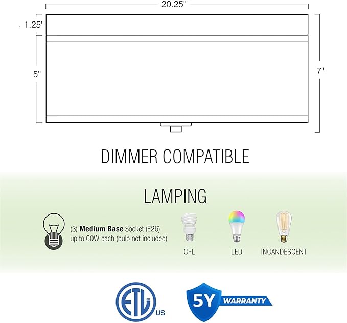 Kira Home Walker 20" Large Mid-Century Modern 3-Light Flush Mount Ceiling Light, White Fabric Shade + Round Glass Diffuser, Brushed Nickel Finish