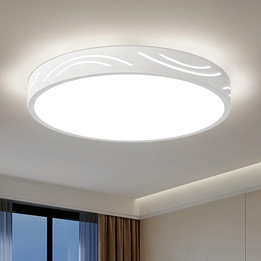 Modern Dimmable Ceiling Light Fixture,5CCT in One LED Flush Mount Kitchen Lights,Round Close to Ceiling Lamp for Hallway Entryway Bedroom Living Room Laundry Room Bathroom(White,11.81 in,ETL Listed)