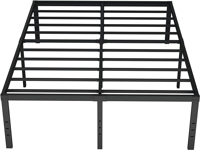 20 Inch Queen Bed Frame No Box Spring Needed, Heavy Duty Metal Queen Platform Bed Frame Support Up to 3000 lbs, Easy Assembly, Noise Free, Black