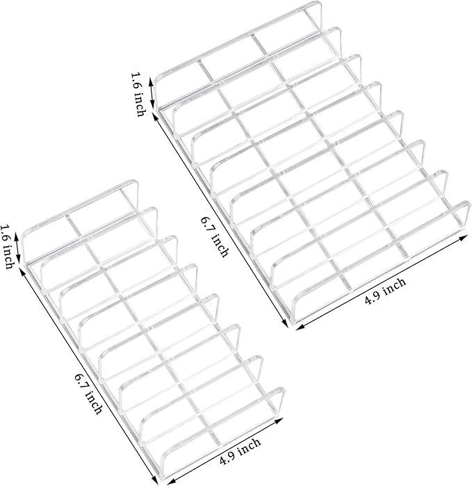 2 Pack Makeup Palette Organizer Eyeshadow Palette Organizer Acrylic Makeup Organizer 7 Sections Eyeshadow Palettes Holder for Bathroom Countertop Vanity