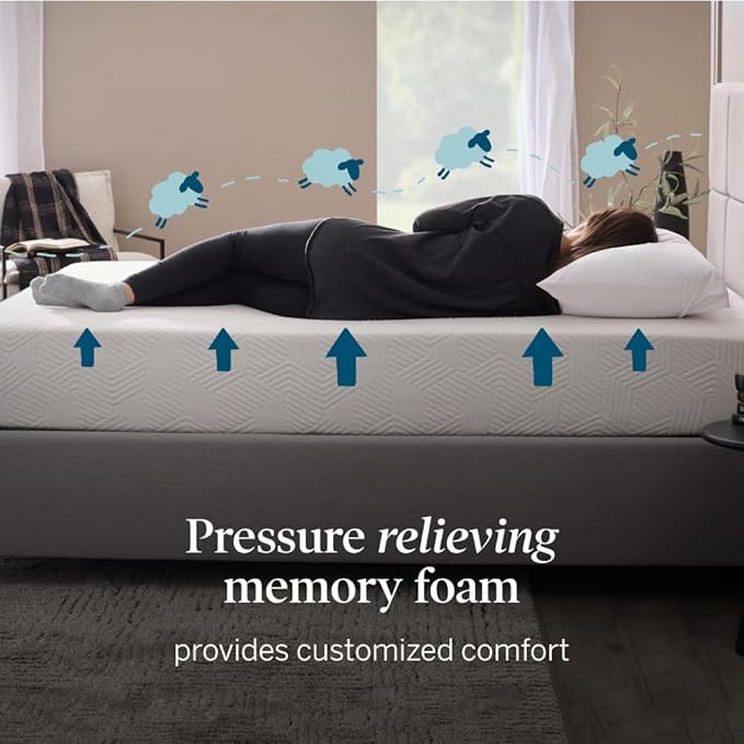 LUCID 10 Inch Memory Foam Mattress - Plush Feel - Infused with Bamboo Charcoal and Gel - Bed in a Box - Temperature Regulating - Pressure Relief - Breathable - King Size