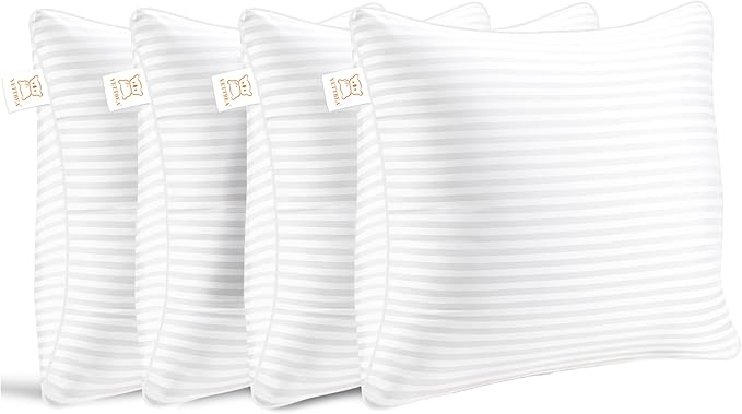 Pillow Insert Set of 4, Soft Virgin Microfiber Square Throw Pillow Inserts for Living Room, Couch Bed Pillows, Down Alternative Filled, 16x16 Inch(40x40cm White