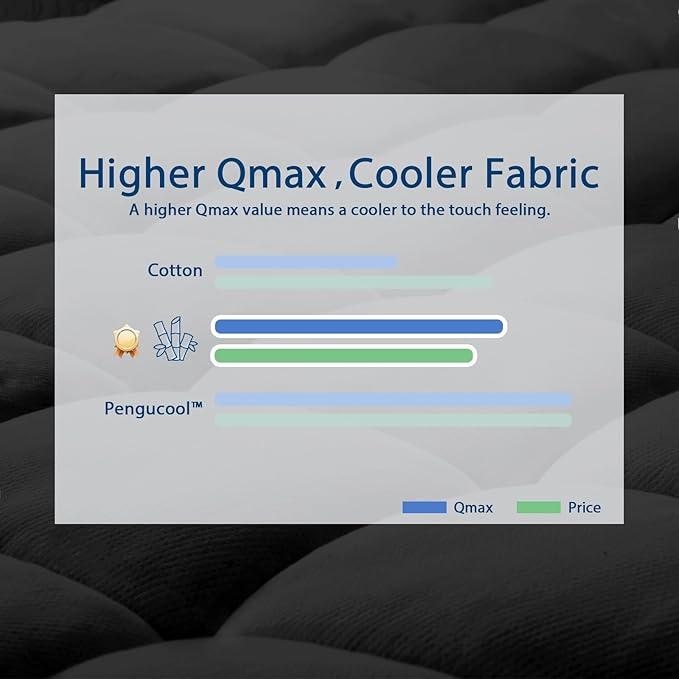 ELEMUSE Queen Black Cooling Bamboo Viscose Mattress Topper for Back Pain, Extra Thick Mattress Pad Cover, Plush Soft Pillowtop with Elastic Deep Pocket, Overfilled Down Alternative Filling