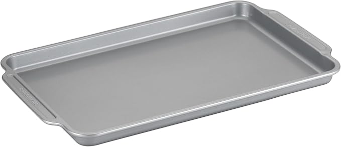 Farberware Nonstick Steel Bakeware Set with Cooling Rack, Baking Pan and Cookie Sheet Set with Nonstick Bread Pan and Cooling Grid, 10-Piece Set, Gray