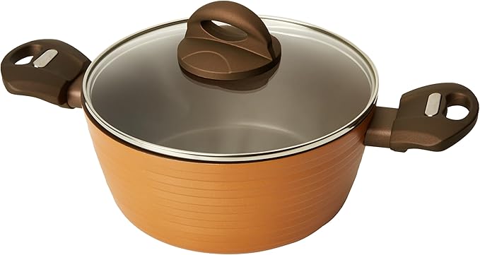 12-Piece Nonstick Kitchen Cookware Set - PTFE/PFOA/PFOS-Free Heat Resistant Lacquer Kitchen Ware Pots Pan Set Coffee/Brown - Saucepot, Pans, Cooking Pot, Oven Pot, Lid, Utensil - NutriChef NCCW12BRW