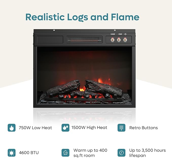 Bestier 70" Electric Fireplace TV Stand for TVs Up to 80", Modern Fireplace Entertainment Center with Storage Cabinets, LED Lights, Open Shelves and Cable Holes for Living Room, Black Marble