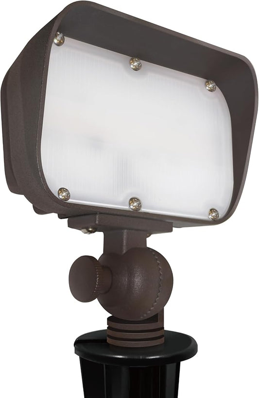 GKOLED 12W LED Flood Lights Outdoor, Aluminum Low Voltage Security Lights, Knuckle Mount Waterproof Wall Light, Landscape Lighting for Yard House Garden Garage, 9-15V, 800 Lumen, 3000K, Brown