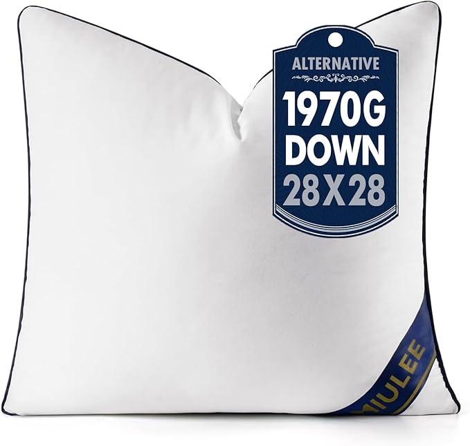 MIULEE Euro Pillow Insert 28x28 Throw Pillow Premium Down Alternative Square Decorative Insert Stuffer for Sofa, Couch