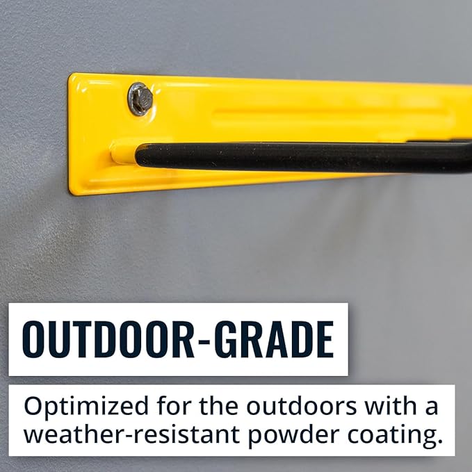 StoreYourBoard Wall-Mounted Rack With 4 Garage Hooks – Heavy-Duty Steel Holder Garage & Garden Storage for Shed, Workshop, or Home Organization – For Rakes, Shovels, Tools & More – 1 Pack, Tractor