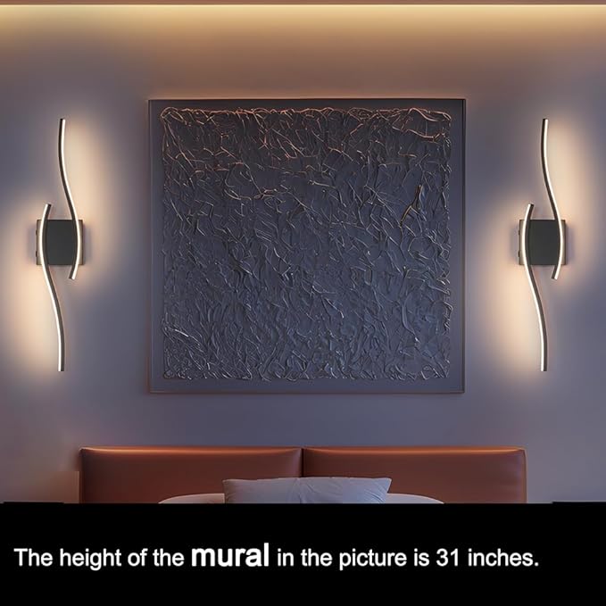 Modern Battery Operated Wall Sconce Set of 2, Black Dimmable LED Wall Light with Remote Control, 3CCT Adjustable, Timer& Memory Function, Wireless Wall Light for TV Wall Living Room Bedroom