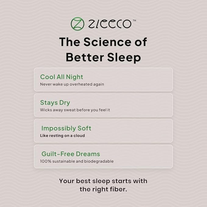 100% Tencel™ Lyocell Pillow & Pillowcase Set, Organic, Non Toxic, Hypoallergenic, Moisture-Wicking, Fluffy Pillows for Bed, Eucalyptus Fiber Cooling, Soft, 700 Fill Power - Standard - 20X26