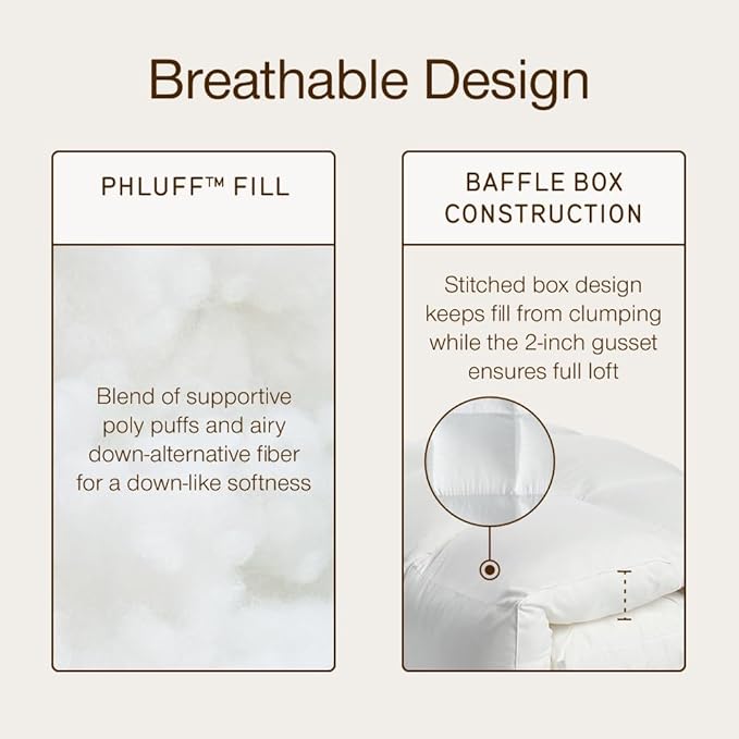 Coop Home Goods Essence Down Alternative Mattress Topper Twin, Plush 2-Inch Gusset and Baffle Box Design for Even Support and Comfort, Premium Bed Topper for Pressure Relief, Oeko-TEX Certified