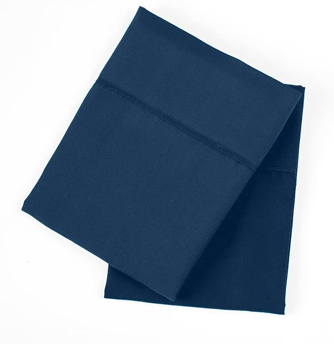 PeachSkinSheets 1500tc Level of Softness Soft King Pillowcase Set of 2 - Mariner Blue