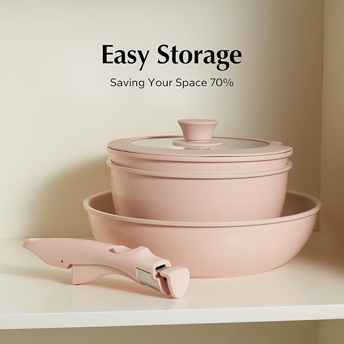 Redchef Removable Handle - Detachable Handle Cookware Replacement, Universal Cookware Handles, Ideal Replacement for All Cookware (Pink)