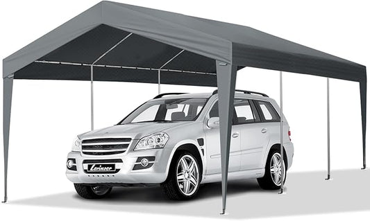 VINGLI 12x20 Carport Canopy Portable Garage, Car Canopy Heavy Duty Car Tent Garage for SUV, Boats, RVs, Trucks Party Tent Boat Shelter(Without Sidewalls)