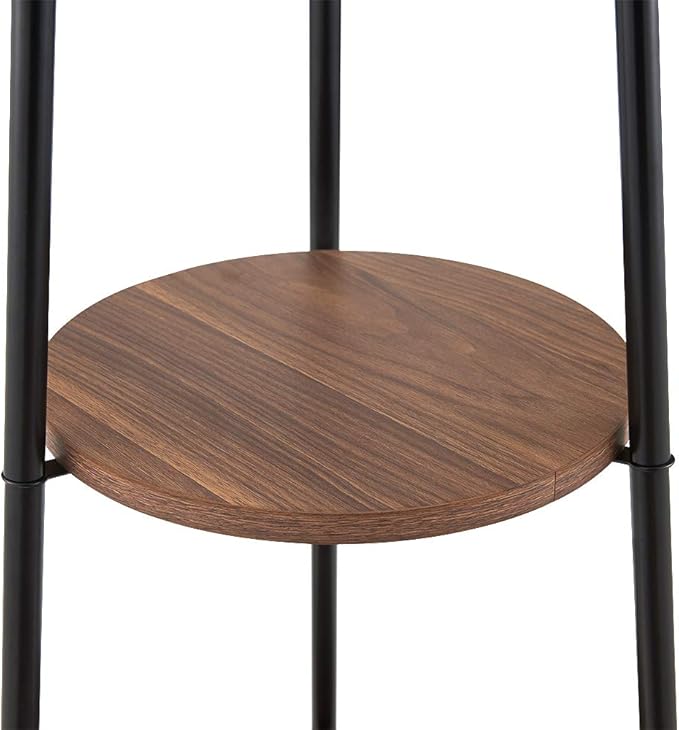 Floor Lamp, Standing Reading Light with Shelves and Fabric Shade, Modern Tall Pole Lamp, Accent Furniture Décor Lighting for Living Room, Bedrooms Black