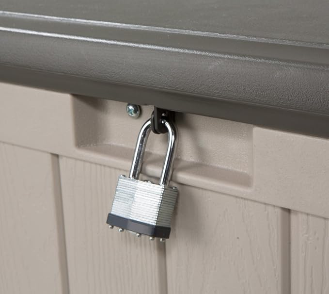 LIFETIME 60186 Heavy-Duty Outdoor Storage Deck Box, 116 Gallon, Desert Sand/Brown