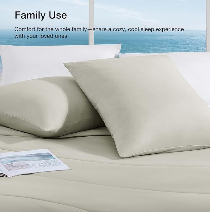 Monbix ChillChilla Cooling Comforter Twin Size-2 Pieces Cooling Blankets for Hot Sleepers and Night Sweats, Double-Sided Summer Twin Comforter Set, Breathable Lightweight Blanket Grey