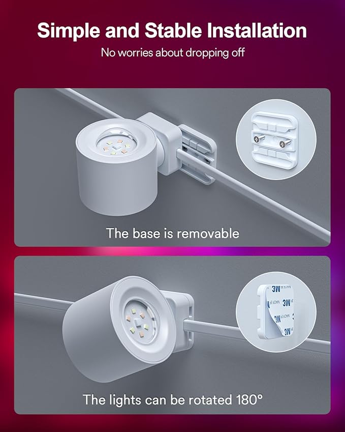 Lumary RGBAICW Smart Wall Sconces, Indoor Up Down Wall Lights 18.4ft with 14 LEDs Color Changing DIY Light Fixture for Bedroom, Living Room, Party, Home Decor, Compatible with Alexa/Google Assistant