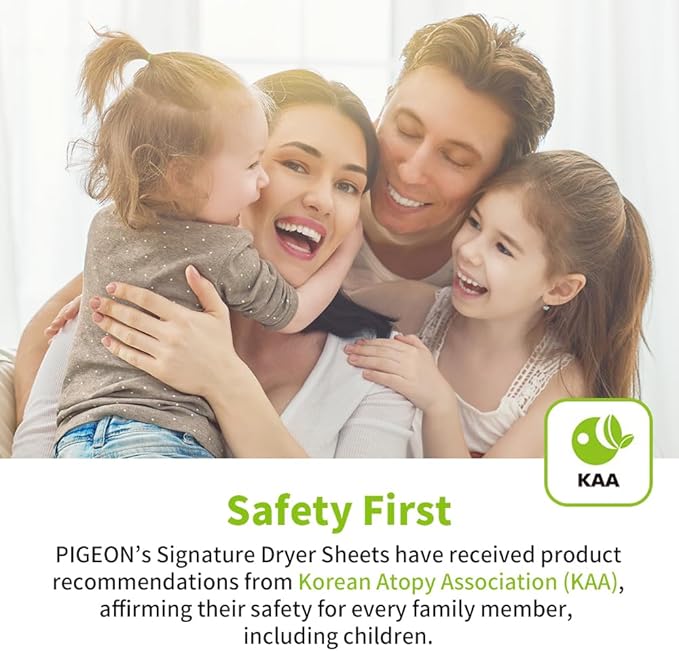 Pigeon Signature Dryer Sheets Laundry Fabric Softener, Rose & Jasmine, Flower Festival, Reduce Static Cling, Eliminate Strong Odor, Infused with Flower Essence, Safe for All, 130 Counts