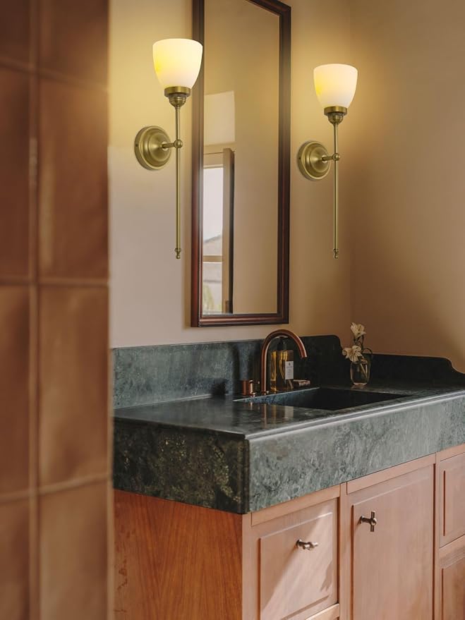 HEQIQEH Vintage Rechargeable Battery Powered Wall Sconces Set of 2, Funnel Flared Glass Shade Dimmable Cordless Wall Mounted Lamp Fixture with Remote Control for Bedroom Bathroom Vanity Stairs