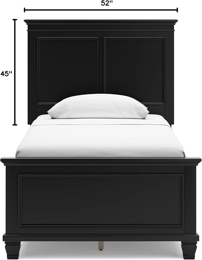 Signature Design by Ashley Lanolee Classic Panel Headboard, Twin, Black