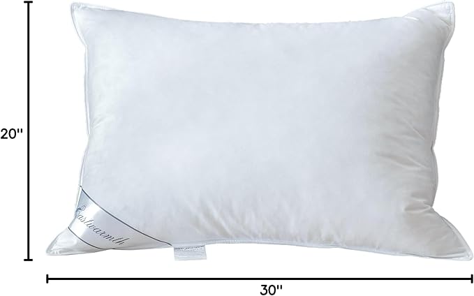 Goose Feathers Down Pillow for Sleeping,Hotel Collection Queen Size Soft Bed Pillow,100% Cotton Cover Queen Size (20X30IN) 1 Pack