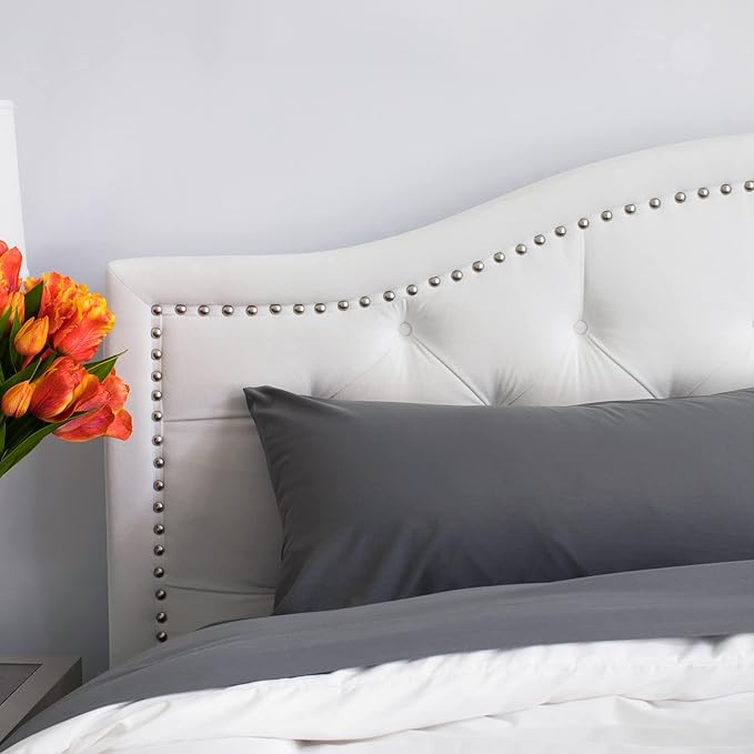 PeachSkinSheets Night Sweats: The Original 1500tc Soft King Pillowcase Set Graphite Gray