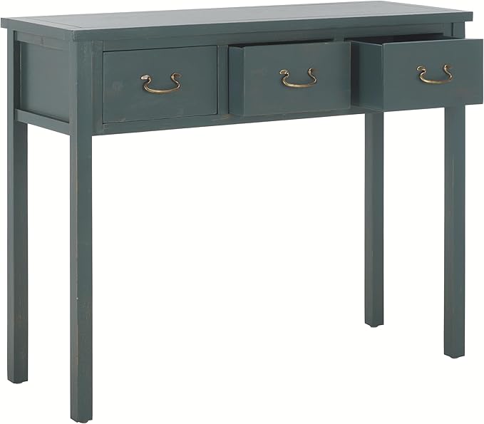 SAFAVIEH Home Collection Cindy Farmhouse Dark Teal 3-Drawer Console Table