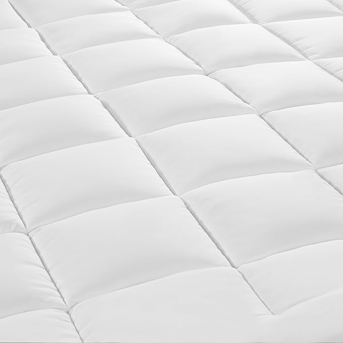 Serta Memory Flex Soft Full Mattress Topper, 2" Pillow Top Mattress Pad, Cushioning Stain Resistant Mattress Protector with 15" Pocket for Secure Fit, Machine Washable, White