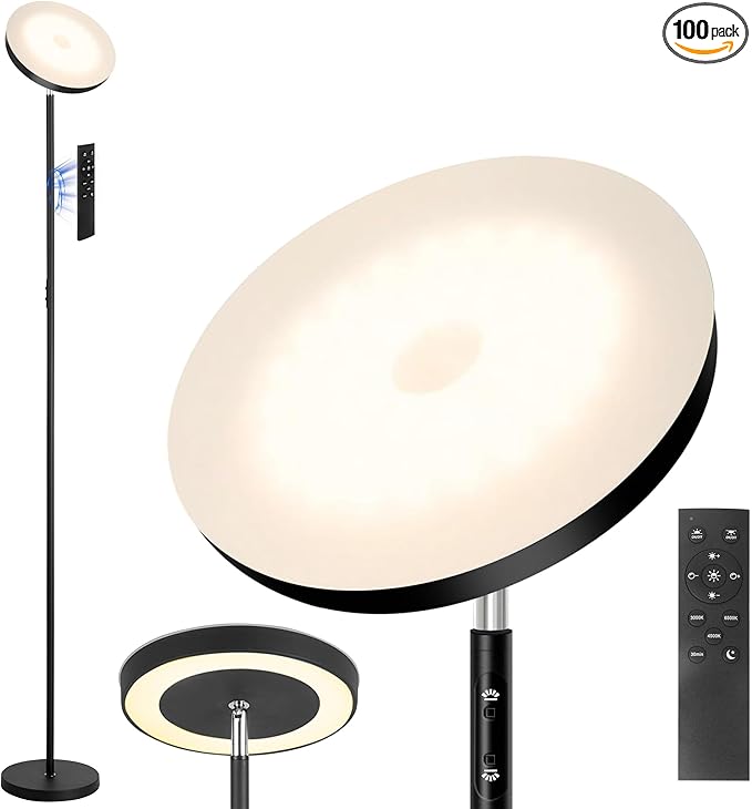 Floor Lamp, 36W/3600LM Stangding Lamp with Remote Control, Floor Lamps for Living Room Clearance, Stepless Adjust Color Temperatures &Brightness for Bedroom Office