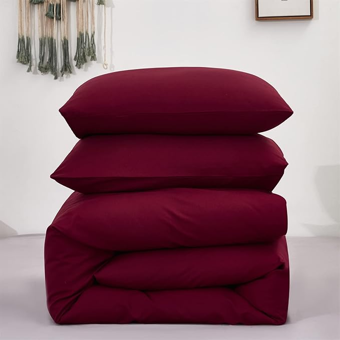 Cottonight Burgundy Comforter Queen Women Girls Wine Red Bedding Comforter Set Claret Dark Red Comforter Soft Breathable Claret Blanket Quilt Durable Comforter Set Queen Bed
