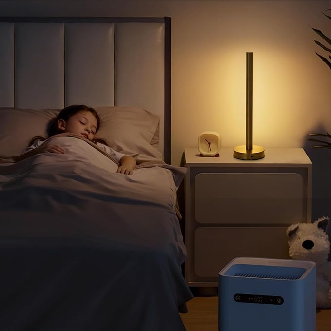 Gold Cordless Table Lamp, 5200mAh Rechargeable Battery Operated Lamp with 3-Levels Brightness, Touch LED Night Light Wireless Minimalist Design for Bedroom Camping Outdoor Patio,Brass