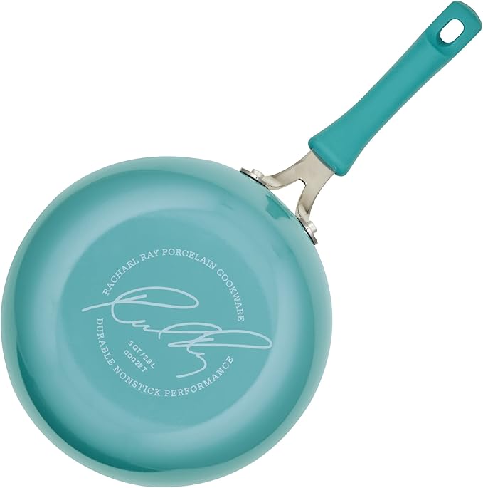 Rachael Ray Cook + Create Nonstick Saucier Pan/Saucepan, 3 Quart, Agave Blue