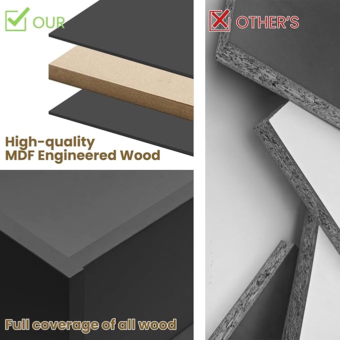 59.1" Wide Dressers & Chests of Drawers with Large Capacity Storage, Large Wooden Storage Organizer 10 Drawer Dresser for Bedroom（Black）