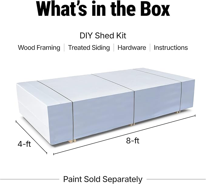 Handy Home Products Garden Shed 6x8 Do-it-Yourself Wooden Storage Shed with Metal Roof- Does not Include Floor kit or Paint