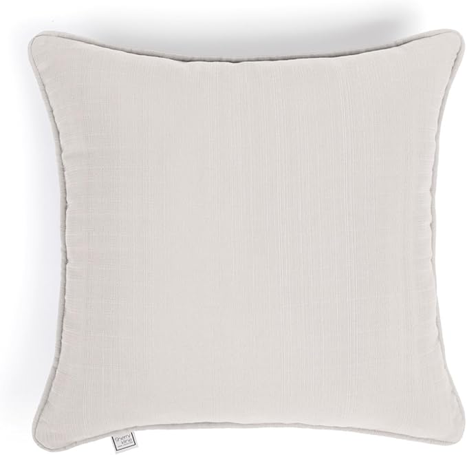 Sherry Kline Sunrise Indoor/Outdoor Square Corded Edge Filled Pillow Eggshell 18"x18" Set of 2