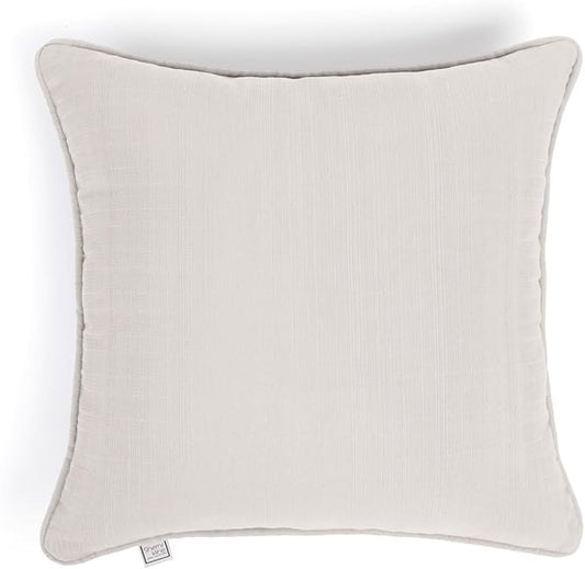 Sherry Kline Sunrise Indoor/Outdoor Square Corded Edge Filled Pillow Eggshell 18"x18" Set of 2