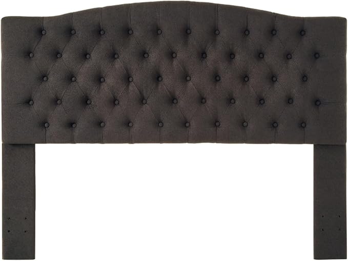 24KF Boucle Upholstered Tufted Button Queen Headboard and Comfortable Fashional Padded Queen/Full Size headboard,6025-Q-Boucle-Dark Gray