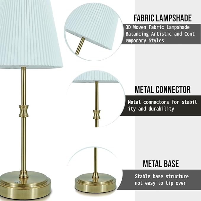 Cordless Table Lamp Rechargeable Vintage Gold-5000mAh Battery Operated Lamp for Decor, 2700K Stepless Dimming Touch Control Wireless Lamp for Bedroom, Living Room, Office, Dormitory