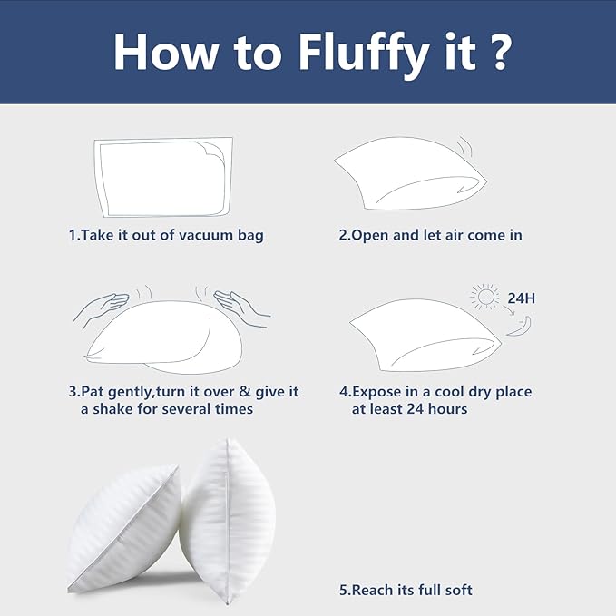 CozyLux Pillows Standard Size Set of 4, Cooling Hotel Quality Bed Pillows with Premium Soft Down Alternative Fill for Side Back and Stomach Sleepers - 4 Pack, Standard, 18x26 Inches