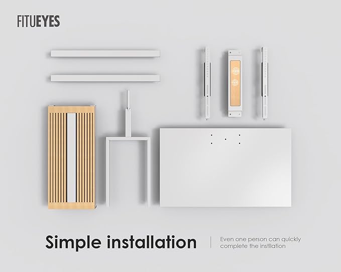 FITUEYES Design Wood TV Stand Swivel Mount with Hidden Back Storage for 55-88 inch TV Screens, Scandinavian Style Tall Floor TV Stand for Home Decor with Reinforced Base, Zen Series, White