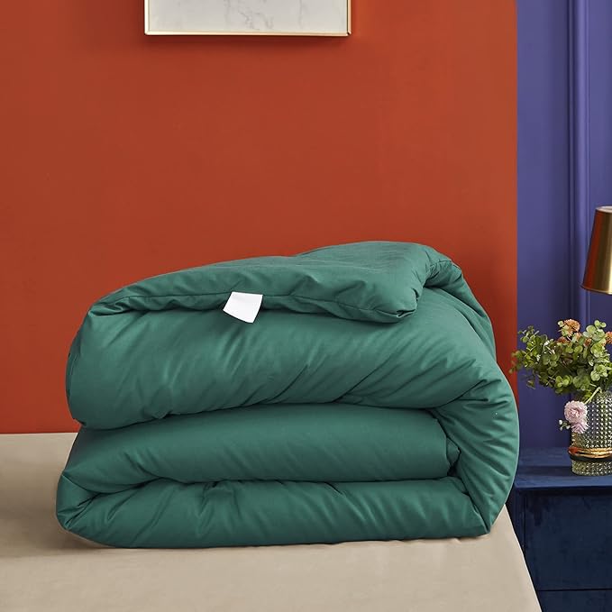 Luxlovery Emerald Green Comforter Set King Dark Green Bedding Set Soft Breathable Blanket Quilts Set with 2 Pillowcases Women Men King Bed