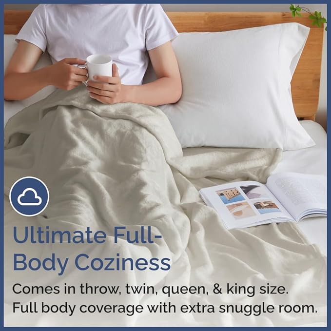 Ultra Soft Fleece Blanket Twin Size - Flannel Fleece Luxury Twin Blanket - Lightweight for Couch Bed Chair - Thick, Warm and Breathable - All Season Cozy Fuzzy, Anti-Static Microplush Bedding, Cream