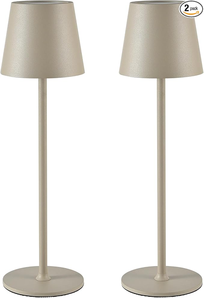 BGFHome Cordless Table Lamp LED Desk lamp,5000mAh Rechargeable Touch Night Light Wireless Minimalist Design for/Restaurant/Bedroom/Bars/Outdoor Party/Camping/Coffee Shop 2Pack