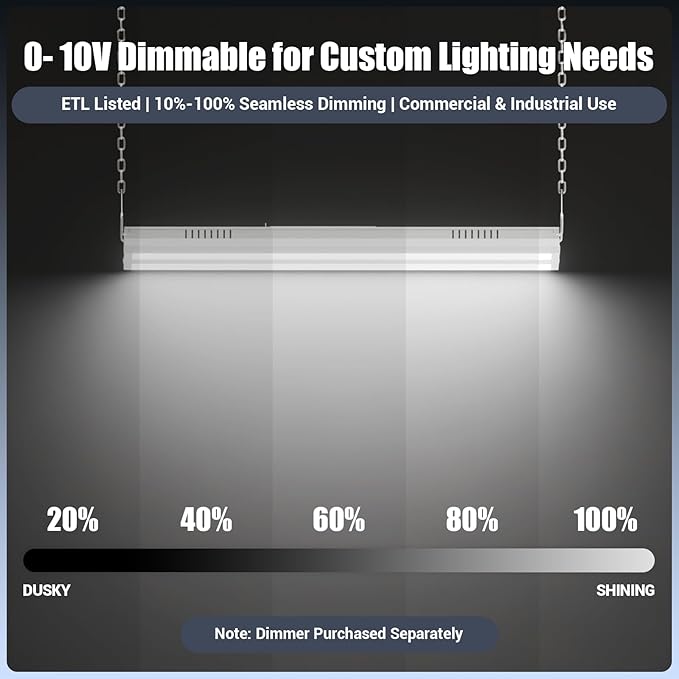 LED Linear Shop Lights 150W, 22500LM Led High Bay Lights 5000K Daylight 120-277V, 4-Pack Led Garage Light for Shop Workshop Store Commercial Supermarket Warehouse Basement Exhibition Room ETL