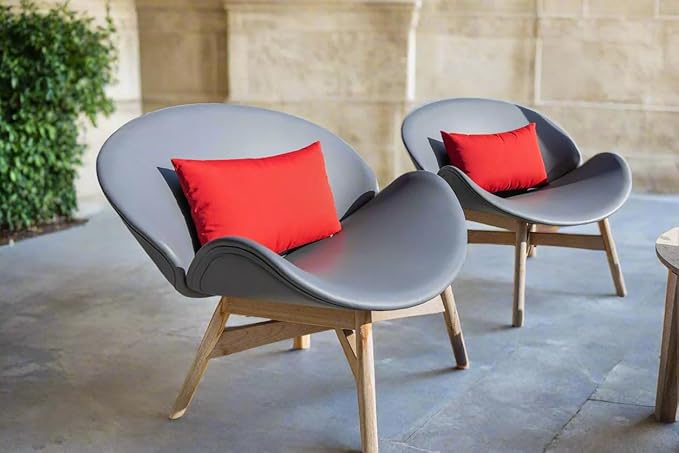 RSH Décor Sunbrella Jumbo Lumbar Pillow Covers – Set of 4 | 26" x 16" | Outdoor Use – Patio, Lounge, Adirondack, Deck | Water & Fade-Resistant | Play Navy | Includes Down-Alternative Inserts