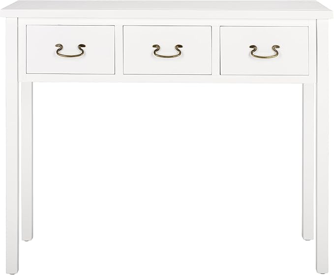 SAFAVIEH Home Collection Cindy Farmhouse White 3-Drawer Console Table