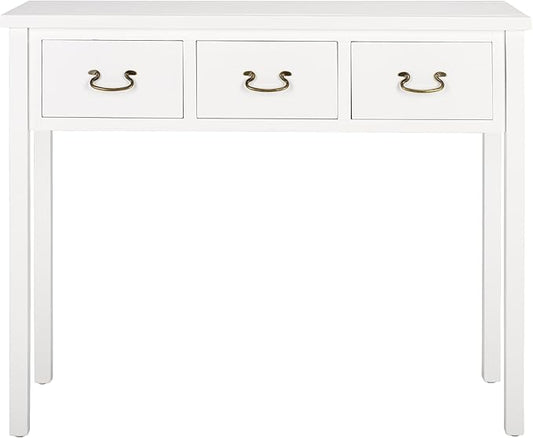 SAFAVIEH Home Collection Cindy Farmhouse White 3-Drawer Console Table